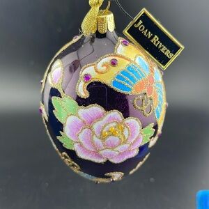 cloisonné egg ornament Purple Blue Butterfly By Joan Rivers